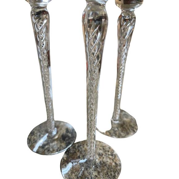 Cordials / liqueur air twist  stem Glasses hand blown set of 3  vintage - Picture 3 of 3